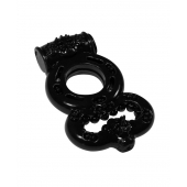 Чёрное эрекционное кольцо Rings Treadle с подхватом - Lola Games - в Астрахани купить с доставкой
