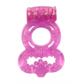 Розовое эрекционное кольцо Rings Treadle с подхватом - Lola Games - в Астрахани купить с доставкой