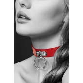 Красный узенький чокер с кольцом - Bijoux Pour Toi - купить с доставкой в Астрахани