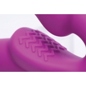 Ярко-розовый безремневой вибрострапон Evoke Vibrating Strapless Silicone Strap-on Dildo - XR Brands - купить с доставкой в Астрахани