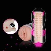 Мастурбатор-вагина Sex In A Can Vibra Vagina Tunnel - Lovetoy - в Астрахани купить с доставкой