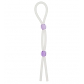 Прозрачное эрекционное кольцо-лассо SILICONE LASSO COCK RING DUAL BEADS - NMC - в Астрахани купить с доставкой