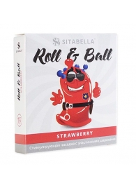 Стимулирующий презерватив-насадка Roll   Ball Strawberry - Sitabella - купить с доставкой в Астрахани