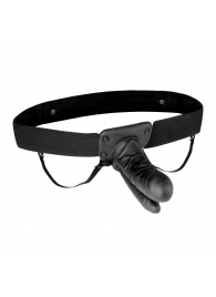 Полый страпон с двумя отростками и вибрацией Unisex Vibrating Hollow Strap-On Double Penetrating Dildo - 17,8 см. - Lux Fetish - купить с доставкой в Астрахани