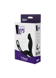 Черный вибромассажер простаты P-PLEASER W ERECTION ENHANCE - Dream Toys - в Астрахани купить с доставкой