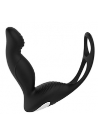 Черный вибромассажер простаты P-PLEASER W ERECTION ENHANCE - Dream Toys - в Астрахани купить с доставкой