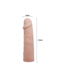 Закрытая телесная насадка-фаллос - 17 см. - Sex Expert - в Астрахани купить с доставкой
