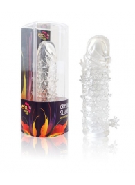 Закрытая прозрачная рельефная насадка Crystal sleeve - 13 см. - Erowoman-Eroman - в Астрахани купить с доставкой