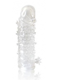 Закрытая прозрачная рельефная насадка Crystal sleeve - 13 см. - Erowoman-Eroman - в Астрахани купить с доставкой