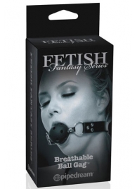 Черный кляп с дырочками Breathable Ball Gag - Pipedream - купить с доставкой в Астрахани