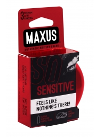 Ультратонкие презервативы в железном кейсе MAXUS Sensitive - 3 шт. - Maxus - купить с доставкой в Астрахани