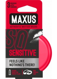 Ультратонкие презервативы в железном кейсе MAXUS Sensitive - 3 шт. - Maxus - купить с доставкой в Астрахани