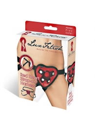 Трусики с красным сердечком для страпона - Lux Fetish - купить с доставкой в Астрахани