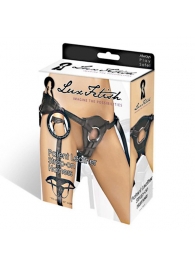 Черные трусики для страпона из патентованной кожи - Lux Fetish - купить с доставкой в Астрахани