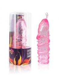 Закрытая рельефная насадка Crystal sleeve snakes в виде змеи с усиками - 14 см. - Erowoman-Eroman - в Астрахани купить с доставкой