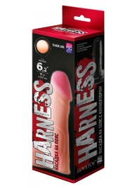 Телесная реалистичная насадка на Harness с коннектором BLACK LINE - 17 см. - LOVETOY (А-Полимер) - купить с доставкой в Астрахани