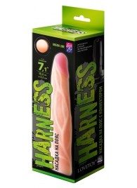 Телесная насадка с венками на Harness с коннектором GREEN LINE - 18 см. - LOVETOY (А-Полимер) - купить с доставкой в Астрахани