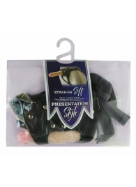 Черный пояс-трусики с двумя насадками Soft-Dolli - 16,5 и 10,5 см. - LOVETOY (А-Полимер) - купить с доставкой в Астрахани