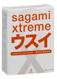Ультратонкие презервативы Sagami Xtreme SUPERTHIN - 3 шт. - Sagami - купить с доставкой в Астрахани