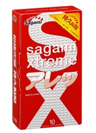 Утолщенные презервативы Sagami Xtreme Feel Long с точками - 10 шт. - Sagami - купить с доставкой в Астрахани