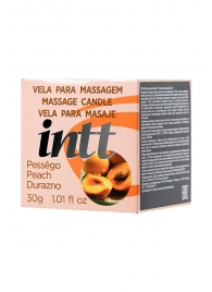 Массажная свеча для поцелуев Peach с ароматом персика - 30 гр. - INTT - купить с доставкой в Астрахани