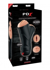 Мастурбатор в колбе с двумя тоннелями Double Penetration Vibrating Stroker - Pipedream - в Астрахани купить с доставкой