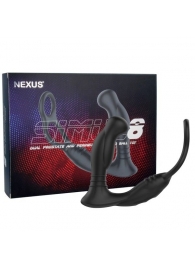 Черная анальная пробка NEXUS SIMUL8 с фиксацией на теле кольцами - Nexus Range - в Астрахани купить с доставкой