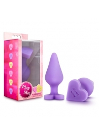 Фиолетовая анальная пробка Naughty Candy Heart Do Me Now - 8,9 см. - Blush Novelties - купить с доставкой в Астрахани
