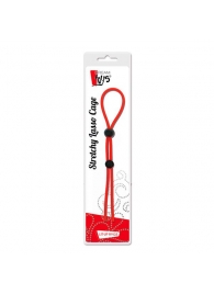 Красное лассо на пенис с двумя бусинами STRETCHY LASSO CAGE - Dream Toys - в Астрахани купить с доставкой
