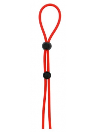 Красное лассо на пенис с двумя бусинами STRETCHY LASSO CAGE - Dream Toys - в Астрахани купить с доставкой