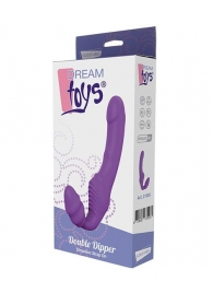 Фиолетовый безремневой вибрострапон DOUBLE DIPPER - Dream Toys - купить с доставкой в Астрахани