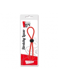 Красное эрекционное лассо с одной бусиной-утяжкой STRETCHY THIN LASSO - Dream Toys - в Астрахани купить с доставкой