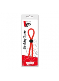 Красное эрекционное лассо с одной бусинкой-утяжкой STRETCHY THICK LASSO - Dream Toys - в Астрахани купить с доставкой