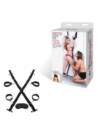 Чёрный набор для фиксации у двери - Lux Fetish - купить с доставкой в Астрахани