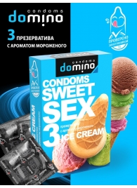 Презервативы для орального секса DOMINO Sweet Sex с ароматом мороженого - 3 шт. - Domino - купить с доставкой в Астрахани