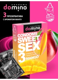 Презервативы для орального секса DOMINO Sweet Sex с ароматом манго - 3 шт. - Domino - купить с доставкой в Астрахани
