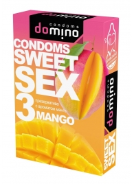 Презервативы для орального секса DOMINO Sweet Sex с ароматом манго - 3 шт. - Domino - купить с доставкой в Астрахани