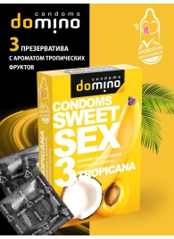 Презервативы для орального секса DOMINO Sweet Sex с ароматом тропических фруктов - 3 шт. - Domino - купить с доставкой в Астрахани