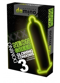 Презервативы DOMINO Neon Green со светящимся в темноте кончиком - 3 шт. - Domino - купить с доставкой в Астрахани