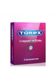 Презервативы Torex  Сладкая любовь  с ароматом клубники - 3 шт. - Torex - купить с доставкой в Астрахани