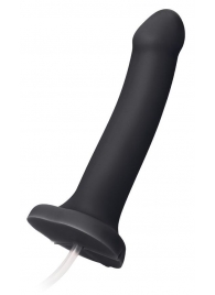 Черный фаллос с имитацией эякуляции Silicon Cum Dildo L - 19,6 см. - Strap-on-me - купить с доставкой в Астрахани