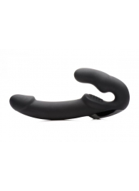 Черный безремневой страпон Urge Silicone Strap On с пультом ДУ - 24 см. - XR Brands - купить с доставкой в Астрахани