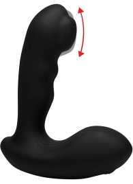 Черный стимулятор простаты Alpha-Pro 7X P-Milker Silicone Prostate Stimulator with Milking Bead - XR Brands - в Астрахани купить с доставкой