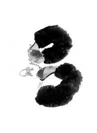 Металлические наручники Furry Love Cuffs с черным мехом - Pipedream - купить с доставкой в Астрахани
