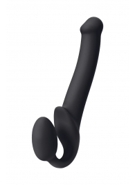 Черный безремневой страпон Silicone Bendable Strap-On M - Strap-on-me - купить с доставкой в Астрахани