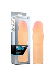 Телесная насадка-удлинитель на пенис PERFORMANCE 1.5INCH COCK XTENDER - 16 см. - Blush Novelties - в Астрахани купить с доставкой