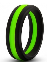 Черно-зеленое эрекционное кольцо Silicone Go Pro Cock Ring - Blush Novelties - в Астрахани купить с доставкой