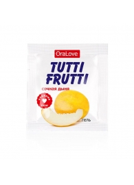Пробник гель-смазки Tutti-frutti со вкусом сочной дыни - 4 гр. - Биоритм - купить с доставкой в Астрахани
