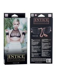 Черные мягкие наручники Entice French Cuffs с цепью - California Exotic Novelties - купить с доставкой в Астрахани