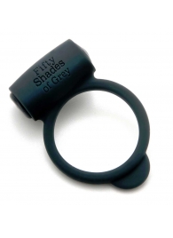 Темно-серое эрекционное кольцо Vibrating Love Ring с вибрацией - Fifty Shades of Grey - в Астрахани купить с доставкой